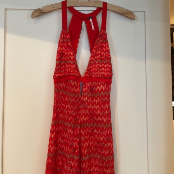 Free People Red and Gold Maxi Dress - Picture 1 of 5